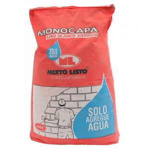 Monocapa, liso blanco antiguo, 40Kgs, Mixto Listo