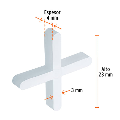 Crucetas p/loseta de 3mm (150uds) TRUPER